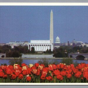 Washington DC Washington Monument Lincoln Memorial Capitol Postcard Unposted PC